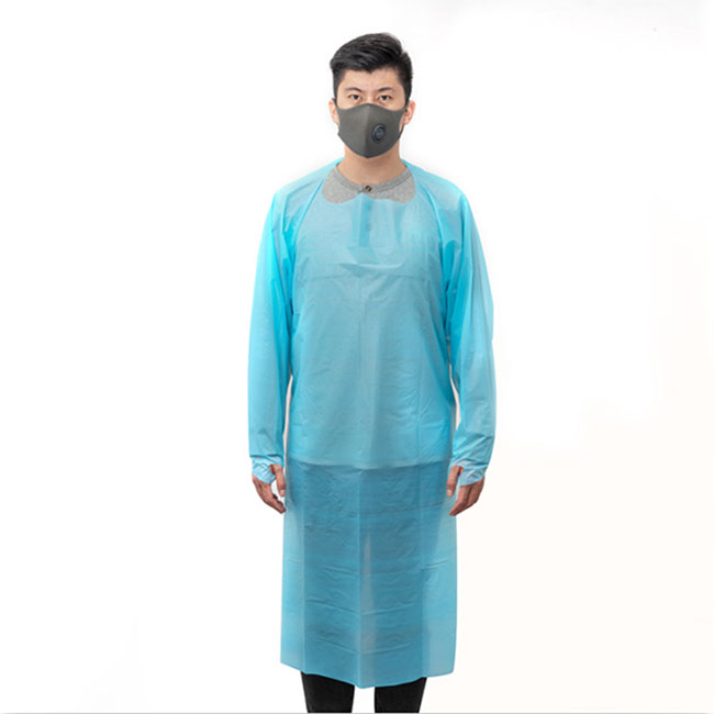 Disposable Plastic CPE Gown with Sleeves